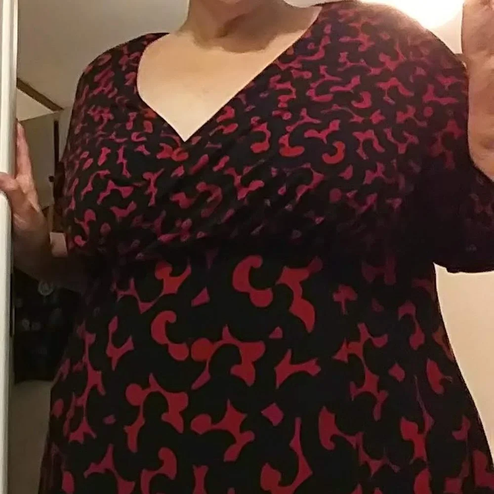 London Times 24W red & black dress - Picture 3 of 3